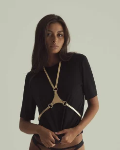 LIVY Harnais En Cuir Abysse Or Best Sale