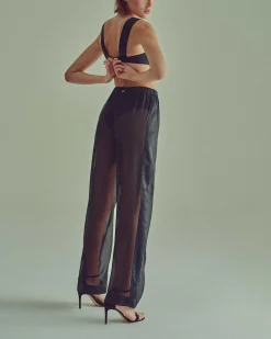 LIVY Pantalon Bois Profond Noir Fashion